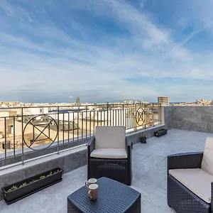 Terrace View-stylish Two Bedrooms Fully Ac-wifi Penthouse Msida